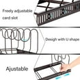thumbnail image 4 of Heavy Duty Metal Cookware Holder, Retractable and Adjustable Pot and Pan Organizer with U-shaped Fixing Slot for Secure Storage, Brown Expandable Lid Organizer, 4 of 5