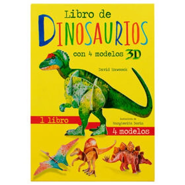Libro Libro Infantil: 4 Modelos 3d Libro De Dinosaurios Tapa Blanda, Autor David Hawcock, Editorial Silver Dolphin (en Español)