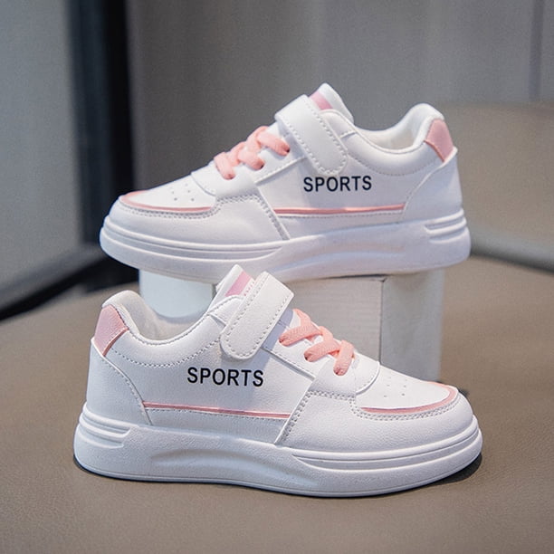 Zapatillas de deporte para niños, zapatillas de deporte para niñas, zapatillas blancas para estudiantes de primavera y otoño, zapatillas para correr para niñas con suela suave y a juego