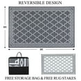 thumbnail image 5 of Hasoo 6' x 9' PP Tube Woven Outdoor Rug Patio Straw Plastic Mat Deck Porch Camper Balcony Gray & White, 5 of 5