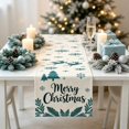 thumbnail image 5 of Hvmvliv 12x71 Inch Christmas Linen Table Banner with Festive Holiday Patterns for Dining Table Home Party Table Runners Decoration Multicolor, 5 of 6