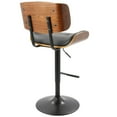thumbnail image 6 of Belen Kox Lombardi Mid-Century Modern Adjustable Barstool in Walnut with Black Faux Leather, 6 of 8