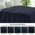 thumbnail image 5 of BNM Modern Cotton Textured Striped Woven Blanket, Throw, Navy Blue, 5 of 10