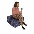 thumbnail image 2 of Jacobean Rectangle Pouf, Contemporary and Exotic Setting Floral Jungle Pattern with Flamingos, Under Desk Foot Stool for Living Room Office Ottoman with Cover, 25", Indigo Pink, by Ambesonne, 2 of 4