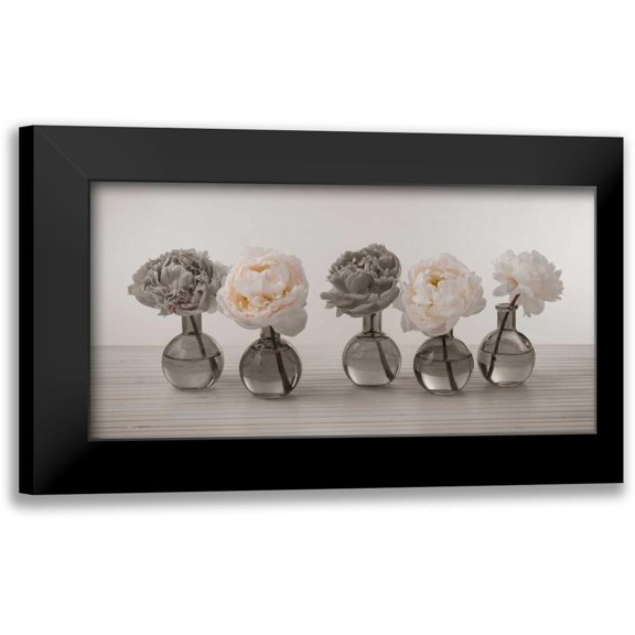 Frank, Assaf 14x9 Black Modern Framed Museum Art Print Titled - Peonies in glass bottles