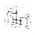 thumbnail image 6 of Cfowner Brass Bridge Kitchen Faucet, Kitchen Sink Faucet with Pull-Out Side Spray, Chrome, 6 of 7