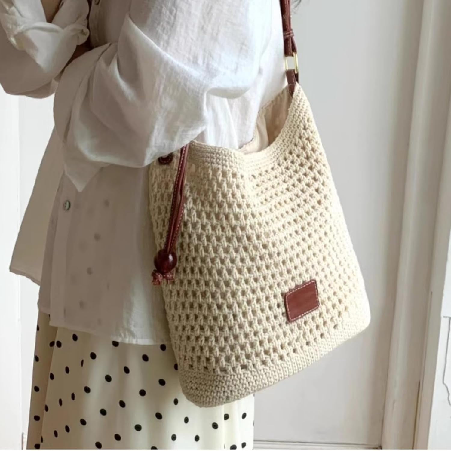 CAILDANL Summer Knitted Shoulder Bag bags for 2025, Bohemian Hobo Beach bag Casual Designer Purse for Women