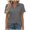 Dark Gray, variant on Dursoulink Casual Short Sleeve Turndown Collar Collared Shirt for Women, V-Neck, Polyester-Spandex Blend, Regular Length, Baggy Fit, Solid Color
