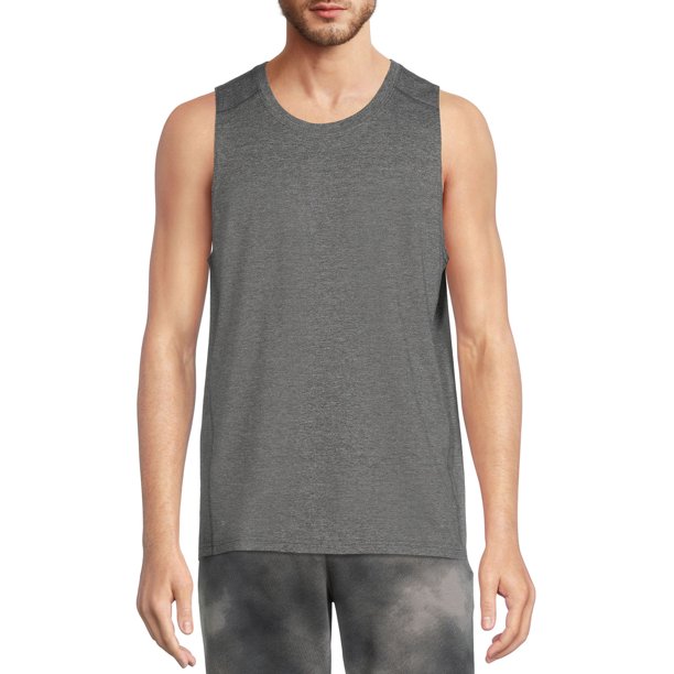 Athletic Works Men's and Big Men's Active Tri Blend Tank Top, up to