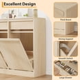 thumbnail image 2 of TROPOW Tilt Out Trash Cabinet, Modern Hidden Freestanding Garbage Can & Laundry Hamper, Pet Proof Tilt-Out Trash Bin Cabinet with Drawer for Kitchen, Dining Room, Laundry, Living Room, 2 of 7