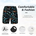 thumbnail image 2 of Kdxio Little Fish Skeleton Print Men's Swim Trunks with Compression Liner 7 Inch Inseam Quick Dry Swim Shorts, 2 of 5