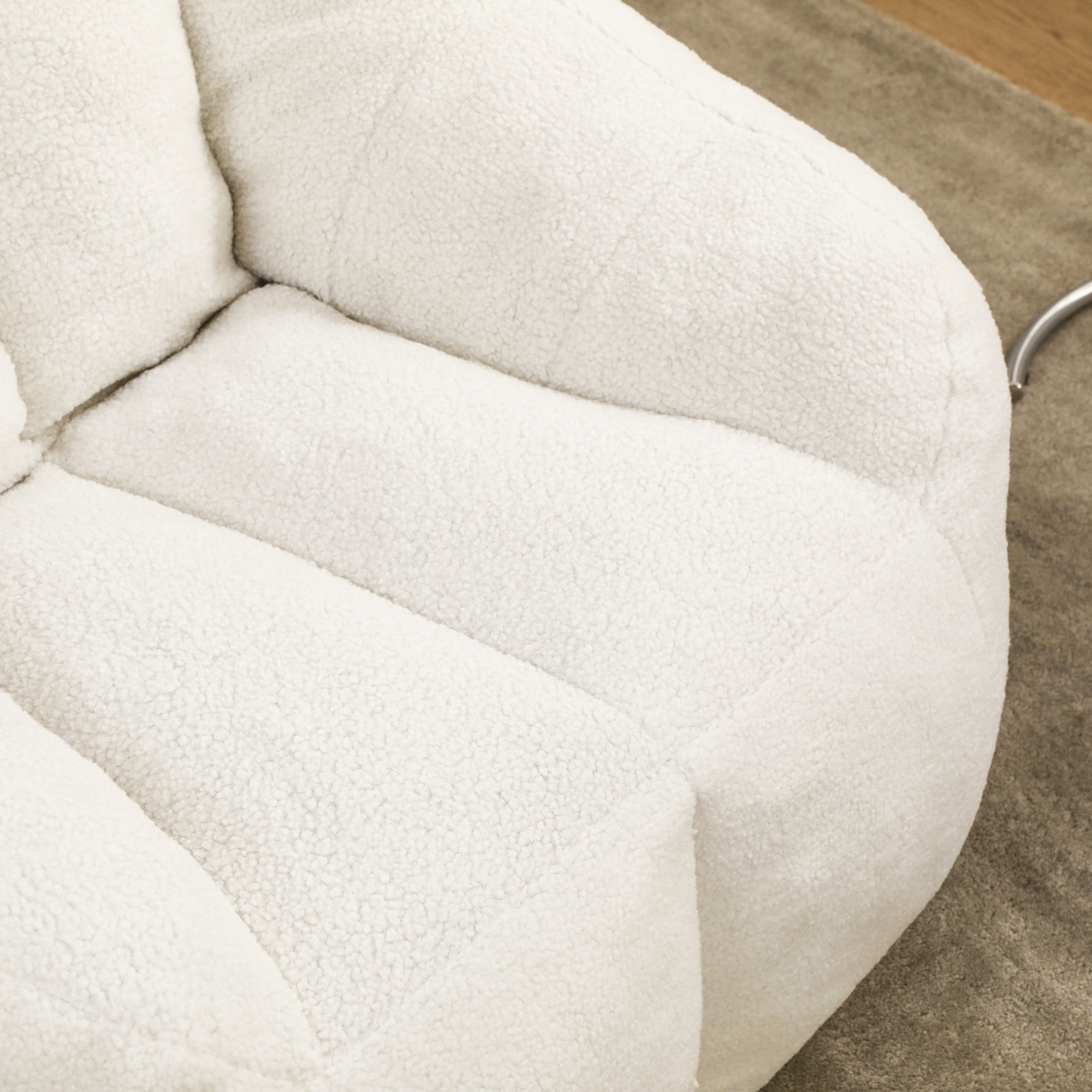 Tufted Memory Foam Bean Bag Chair with Filler, Fluffy Faux Fur Lazy Sofa, Comfy BeanBag for Dorm, Apartment and Living Room
