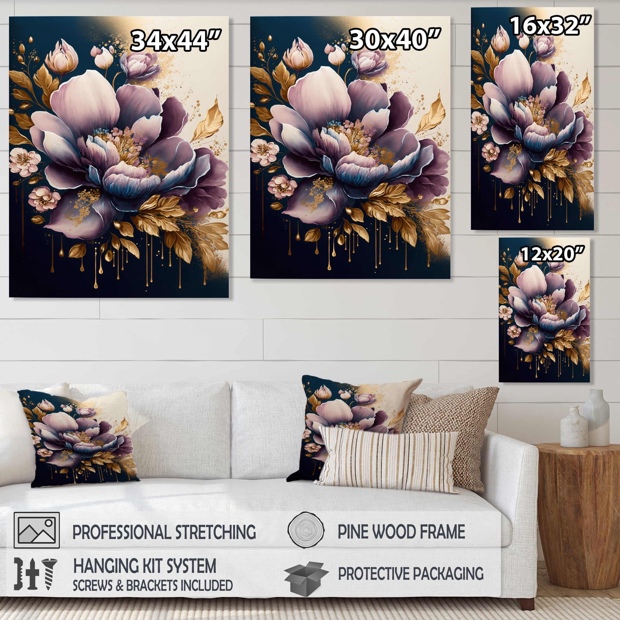 Designart Deep Pink And Blue Crocus Flower II Canvas Wall Art