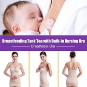 Yosoo Slim Breastfeeding Tank Top with Built-in Nursing Bra Maternity Vest Undershirt