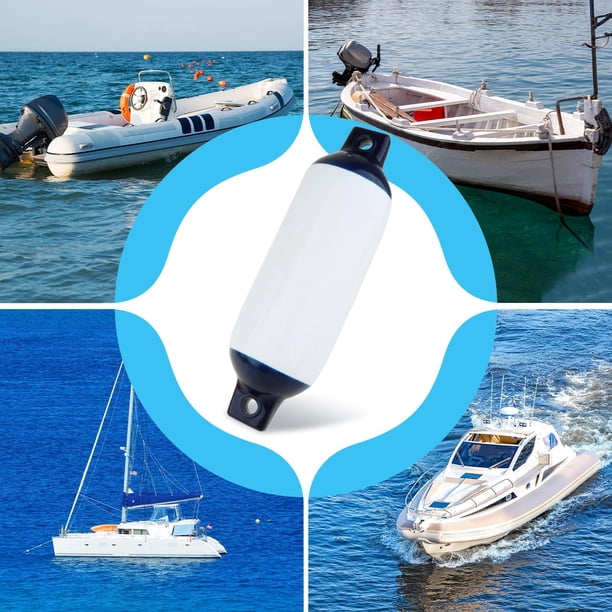 VEVOR Lot de 4 garde-boue de bateau nervurés noirs avec pompe à gonfler