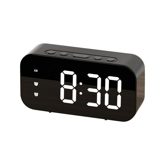 JOGZMZ LED Electronic Alarm Clock Mirror Clock Student Plug-in-use Small Alarm Clock Digital Clock Sound-controlled Temperature Clock