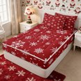 thumbnail image 3 of Manfei Xmas Snowflake Zipper Queen Comforter Set with Fitted Sheet and 2 Pillowcases,Happy New Year Zipper Bedding Set,Reversible, 3 of 7