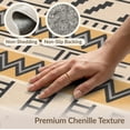 thumbnail image 6 of ODIKA 2'x3' Warm Earth Tones Geometric Bands Washable Throw Rug Intricate Pattern with Modern Flair for Hallway, Study Room, Non-Slip Low Profile, Flatwoven, 6 of 7