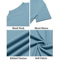 thumbnail image 5 of COOFANDY Mens Mock Turtleneck Short Sleeve Shirts Casual Ribbed Basic T-Shirts Lightweight Pullover Fit Tops, 5 of 6