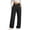 Black, variant on Wide Leg Sweatpants for Women Ghalytn High Waist Ribbed Elastic Pants - Casual Trousers with Drawstring Hem and Side Pockets