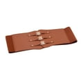 thumbnail image 2 of HAXMNOU Women Corset Belt Wide PU Leather Waist Belt For Daily Punk Dresses Chest Elastic Waistband Brown, 2 of 4