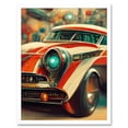 thumbnail image 1 of Atompunk Retro Striped Red Classic Car In Repair Shop Kids Art Print Framed Poster Wall Decor 12x16 inch, 1 of 5