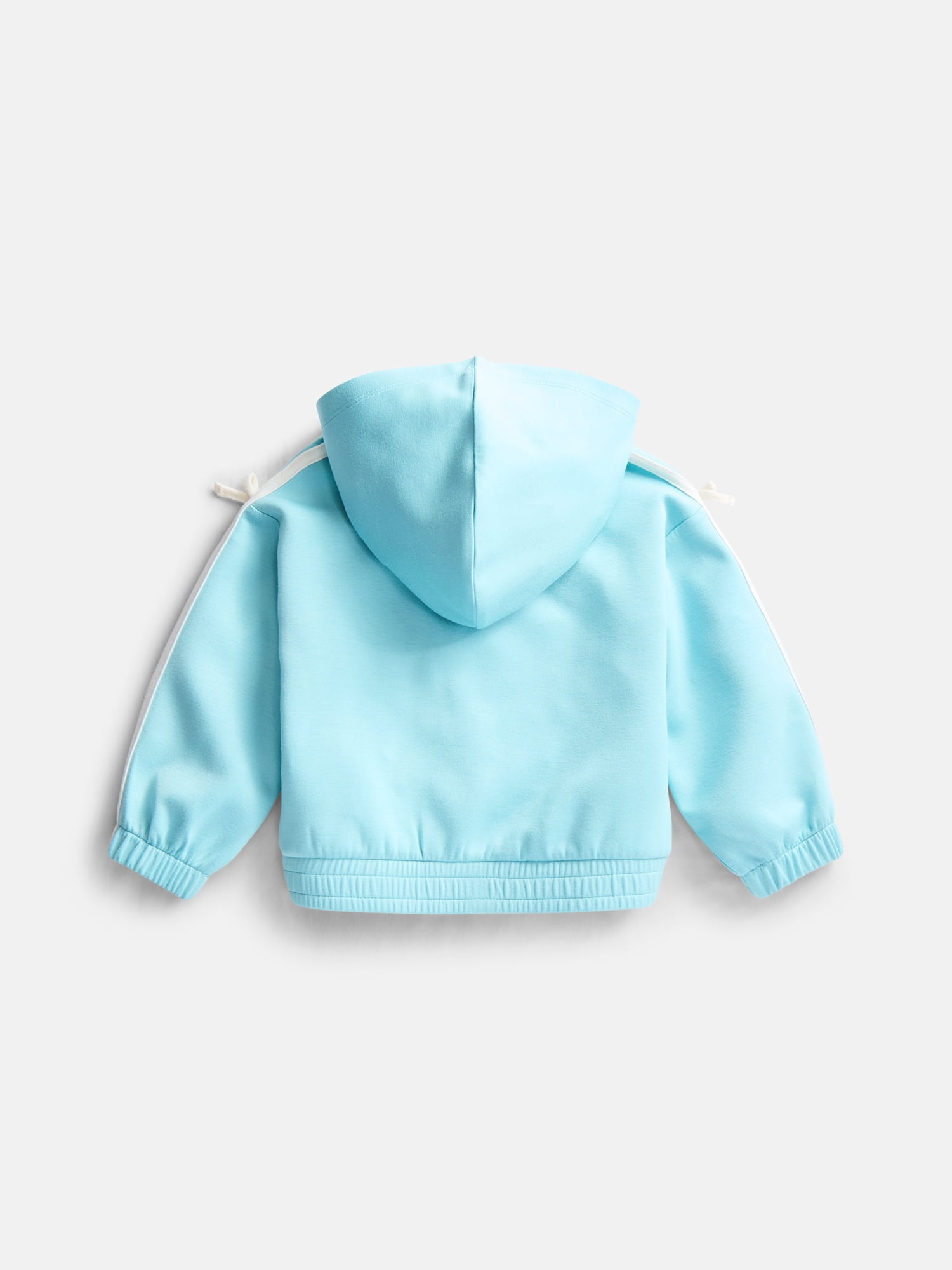 Wonder Nation Toddler Girls Full Zip Athletic Hoodie with Side Stripe and Bow, Sizes 12M-5T