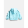 thumbnail image 2 of Wonder Nation Toddler Girls Full Zip Athletic Hoodie with Side Stripe and Bow, Sizes 12M-5T, 2 of 3