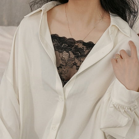 

NEGJ Lace Privacy Invisible Bra Lady Lace Peep Invisible Bra Clip On Mock Camisole Bra Insert Overlay