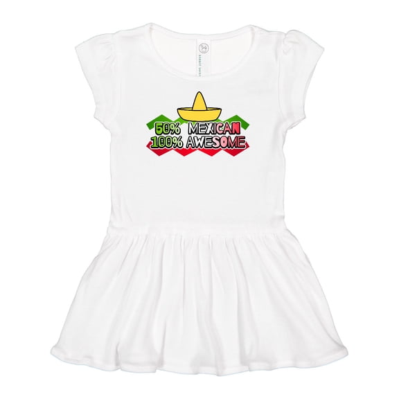 Inktastic 50% Mexican 100% Awesome Girls Baby Dress