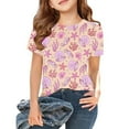 thumbnail image 2 of TIEVOSA T-Shirts d'Été pour Filles à Manches Courtes, T-Shirts Décontractés avec Jolis Imprimés d'Animaux Marins, Chandails à Col Rond pour Usage Quotidien, École, Jeux Extérieurs pour 8-9 Ans (Orange), 2 of 4