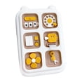 thumbnail image 1 of Tablero sensorial de actividades Tablero sensorial portátil Multifuncional Juego de rompecabezas Toy de aprendizaje educativo para niños 1 2 3 4 años amarillo, 1 of 8