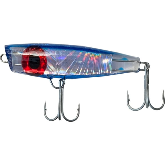 Kaku Iny Swimmer Saltwater Fishing Lure, Black and Blue, Multi-Colored Hard Bait