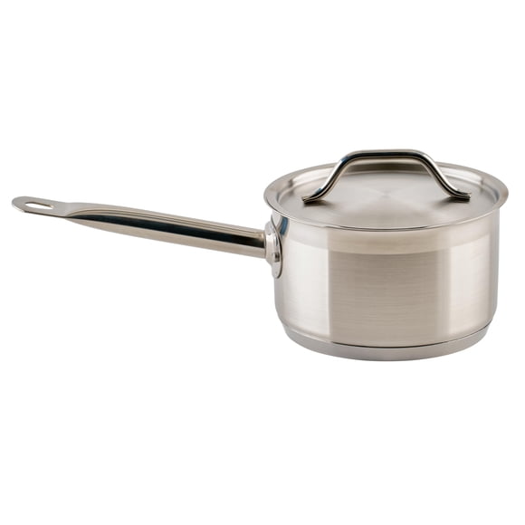 Cazo Winco de acero inoxidable de 2 cuartos con tapa resistente