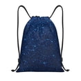 thumbnail image 1 of Xecao Sparkling Blue Glitter Pattern Sports Drawstring Backpack - String Swim Gym Bag with Wet Proof Pocket for Women&Men-Small, 1 of 6
