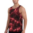 thumbnail image 2 of Fotbe Red Line Pattern Men's Quick Dry Workout Tank Top Gym Muscle Tee Fitness Bodybuilding Sleeveless T Shirt Breathable Workout Shirt-4X-Large, 2 of 9