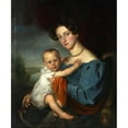 thumbnail image 2 of François Van Dorne 12x14 Gold Ornate Wood Frame and Double Matted Museum Art Print Titled - Mother with Child, 2 of 4