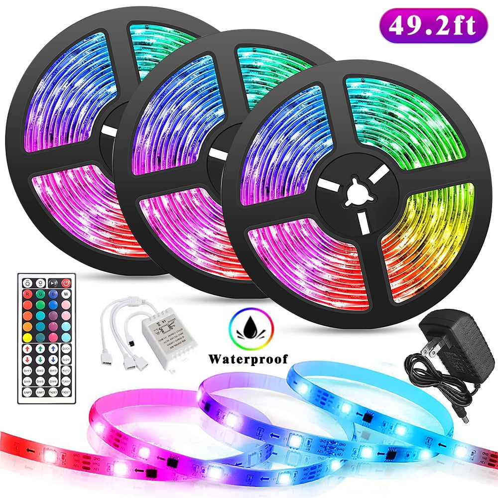 16.4ft Flexible RGB Strip Light Color Changing, ONO TECH LED Rope Lights 