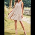 thumbnail image 4 of Vestidos de Mujer Verano 2025, Minivestido de Tirantes con Cuello en V, Abotonado, Sin Mangas, con Bolsillos, Color Albaricoque L, 4 of 8