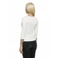 thumbnail image 2 of Womens Three Quarter Sleeve Blouse Casual Wear, M, White, by Ambesonne, 2 of 4