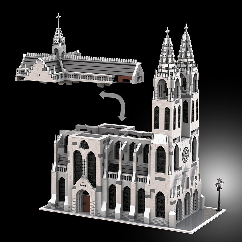 Gothic Cathedral Modular Building Blocks Set City MOC DIY Model Bricks Toys Gift