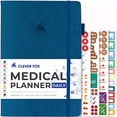 thumbnail image 1 of Diario médico Clever Fox: Salud, bienestar y registro de salud: Autocuidado médico, 3 meses, sin fecha, 7x10,5, tapa dura (azul místico), 1 of 3