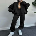 thumbnail image 2 of Ensemble Assorti pour Femmes avec Col Montant, Sweat à Capuche Zippé et Pantalon, 2 of 6