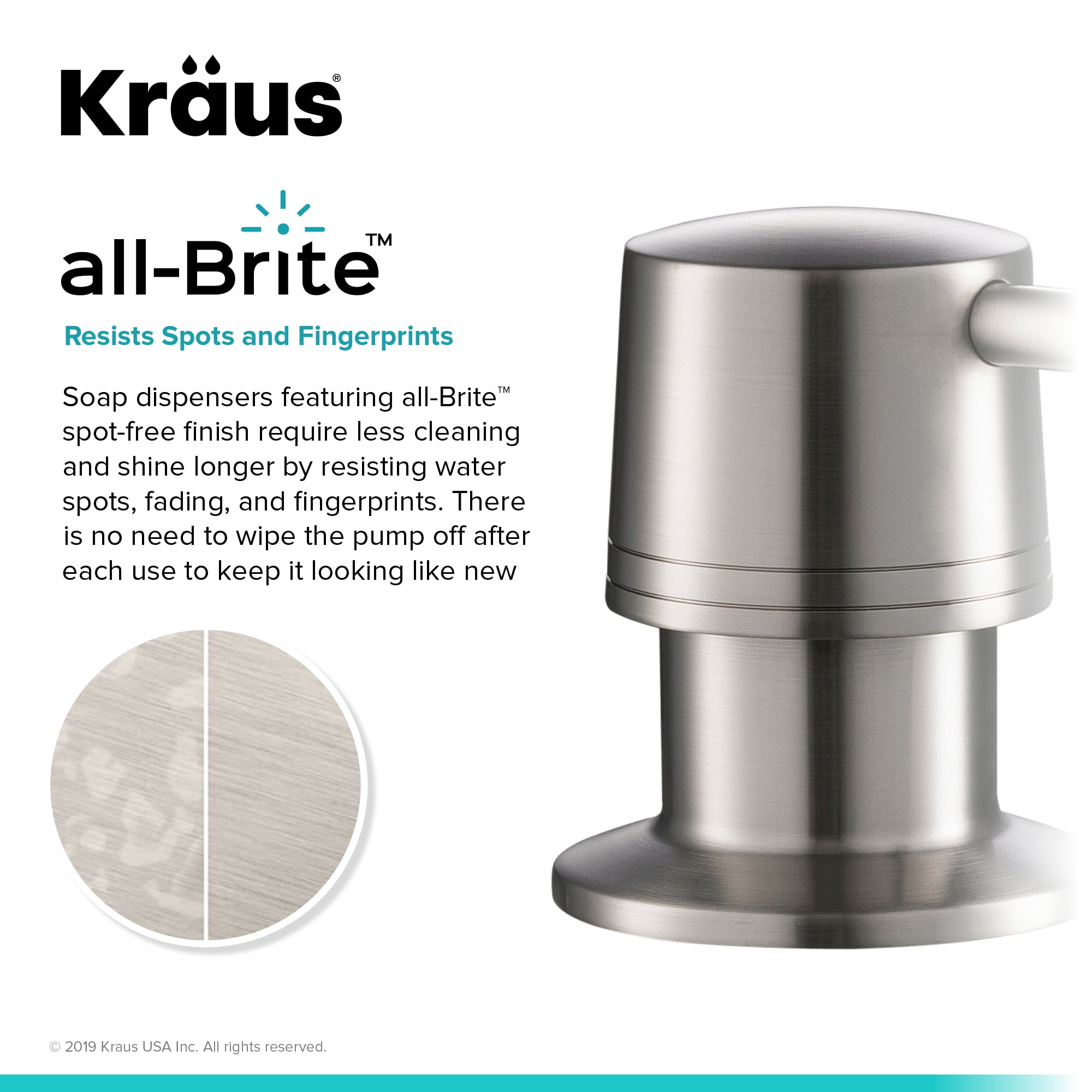 KRAUS Kitchen Soap and Lotion Dispenser in Spot Free Stainless Steel