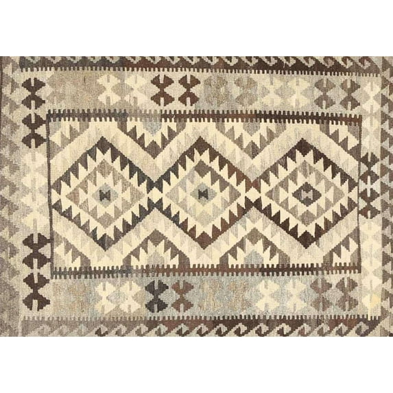 Ahgly Company Indoor Rectangle Contemporary Dark Almond Brown Southwestern Area Rugs, 2' x 4'