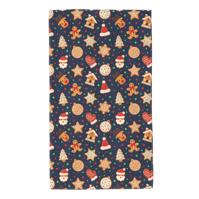 Balery Holiday Gingerbreads Toalla de Microfibra Premium con Estampado – 27.5x16 pulgadas, Alta Absorción, Suave y Aterciopelada, Secado Rápido
