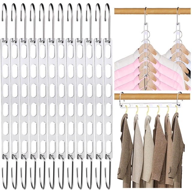 Perchas NAKBINX para ropa que ahorran espacio, paquete de 12