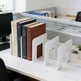 thumbnail image 6 of 4-compartment Desktop Book Holder Organizer, Sturdy Metal Book Stand, Desk Storage Rack for Books Notebooks Magazines, Neat Office Supply Organizer, 10.2*4.7*4.13in, White, 6 of 6