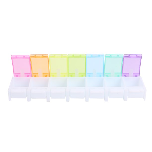 Organizador De Píldoras De 7 Días Organizador De Píldoras De 7 Días Rainbow 7 Day Vitamin Planner Soporte portátil a prueba de humedad sin BPA para viajes