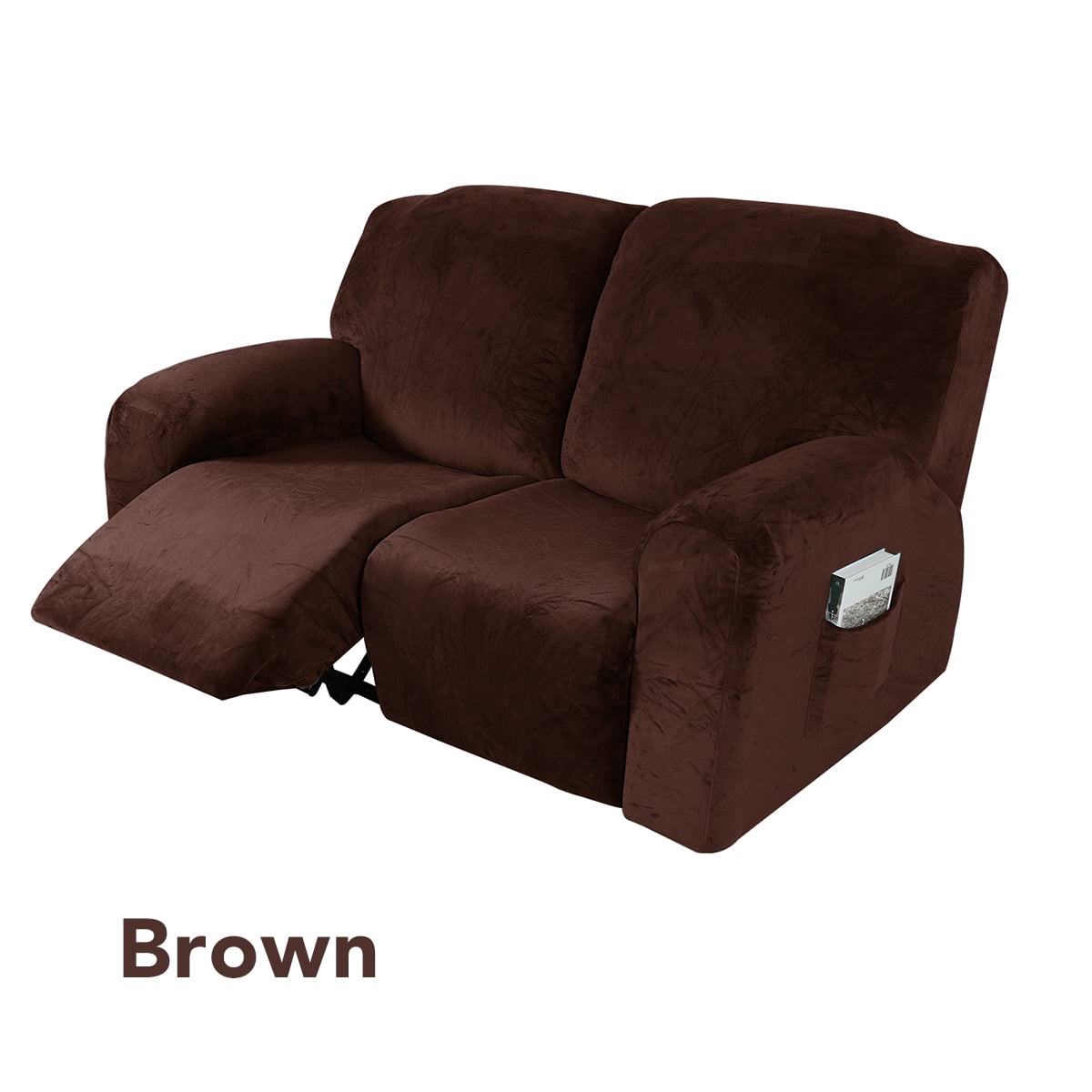 2 Seater Recliner Slipcover with Pockets Stretch Furniture Chair Cover Recliner Loveseat